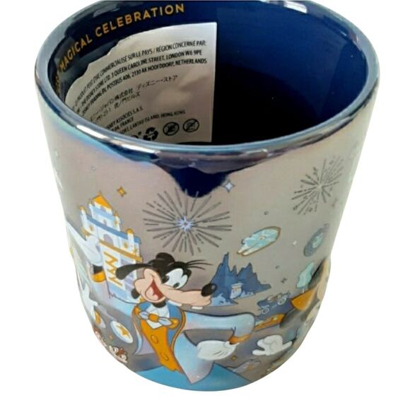 Disney Parks WDW 50th Celebration Magic Kingdom Coffee Mug Holographic Navy NWT - Picture 3 of 6
